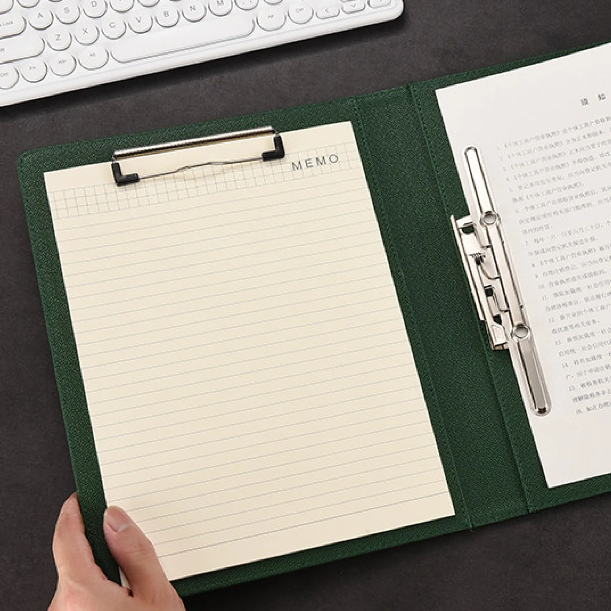 Leather Business Document Folder with Loose-Leaf Binder and Pen Slot thumbnail 5