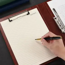 Leather Business Document Folder with Loose-Leaf Binder and Pen Slot thumbnail 3