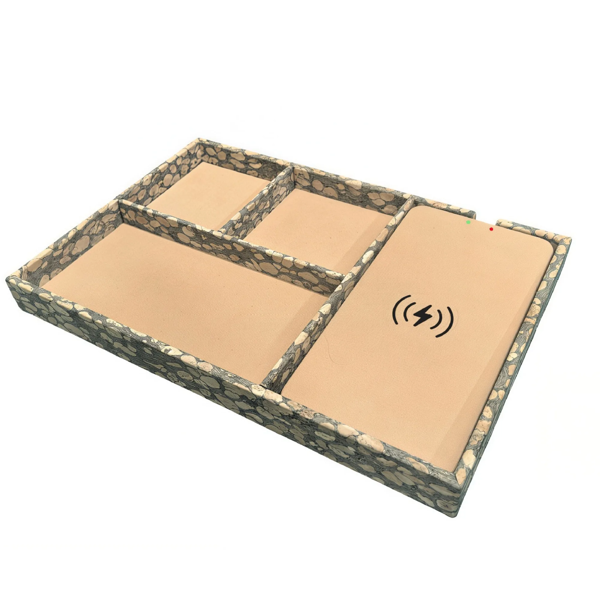 Cork Wireless Charging Storage Box with 15W Output — View 1