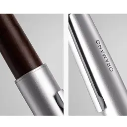 Deli A6Pro-05 Walnut Wood Grain Metal Rollerball Pen, 0.5mm Bullet Tip, Black Ink thumbnail 6