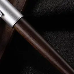 Deli A6Pro-05 Walnut Wood Grain Metal Rollerball Pen, 0.5mm Bullet Tip, Black Ink thumbnail 4