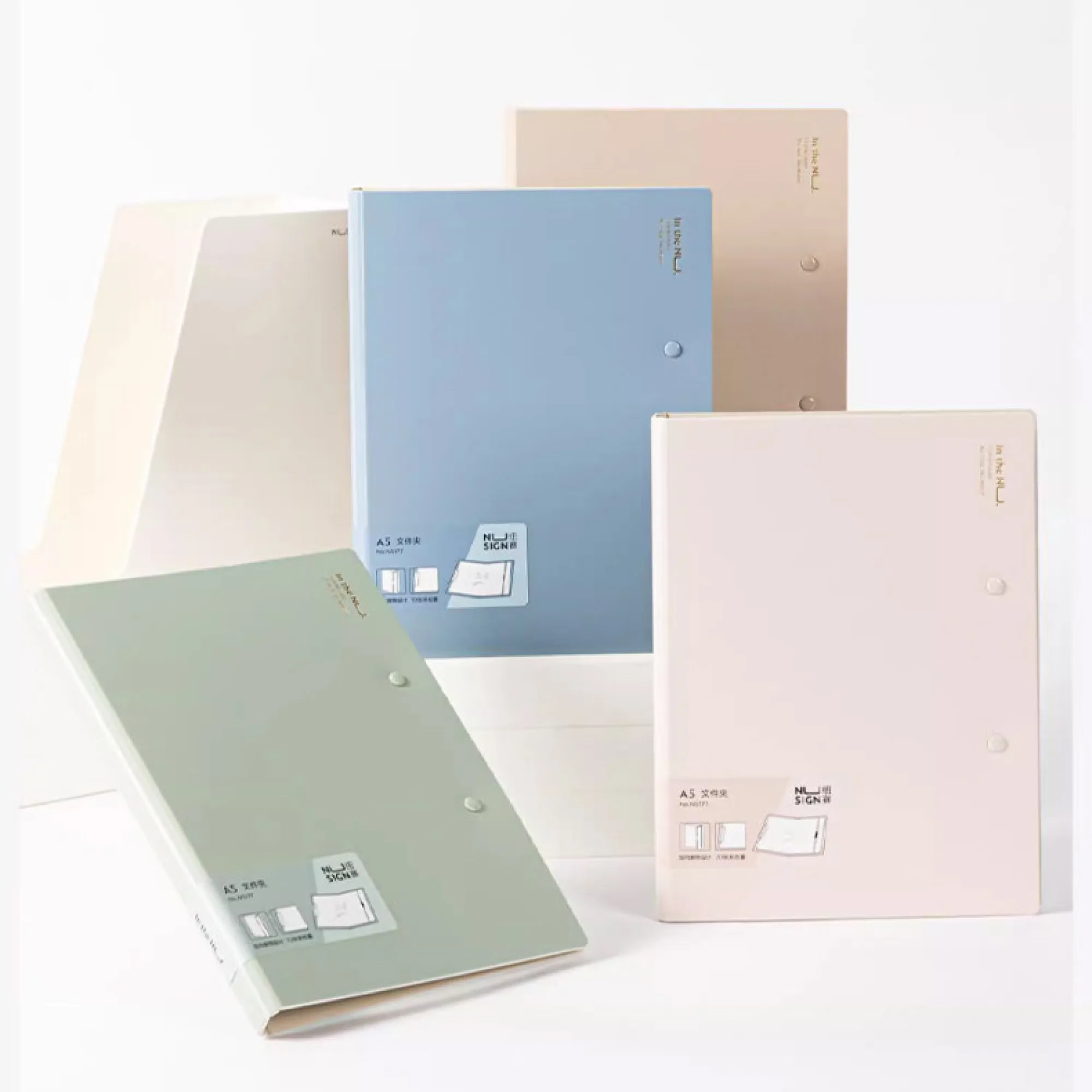 A5 Folding Clipboard Folder with Metal Clip and Elastic Strap