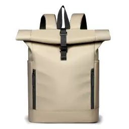 Unisex Canvas Roll-Top Laptop Backpack thumbnail 10