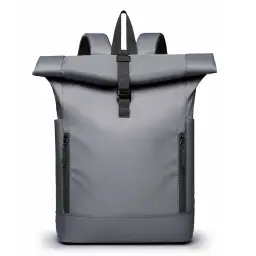 Unisex Canvas Roll-Top Laptop Backpack thumbnail 8