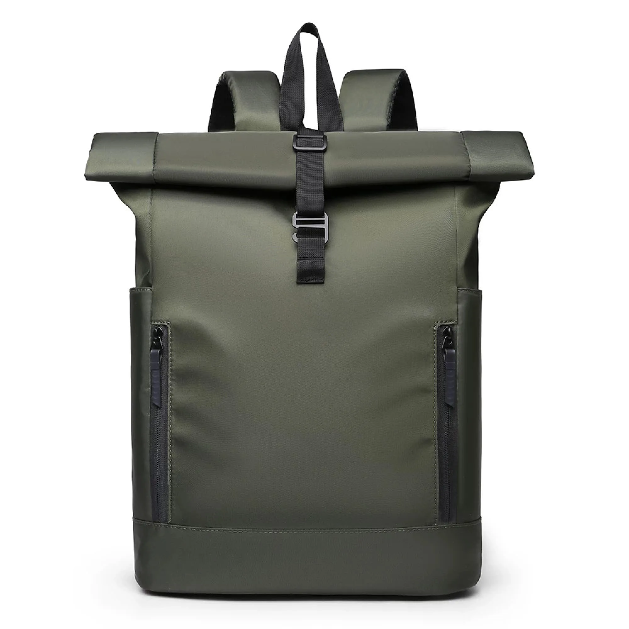 Unisex Canvas Roll-Top Laptop Backpack thumbnail 11