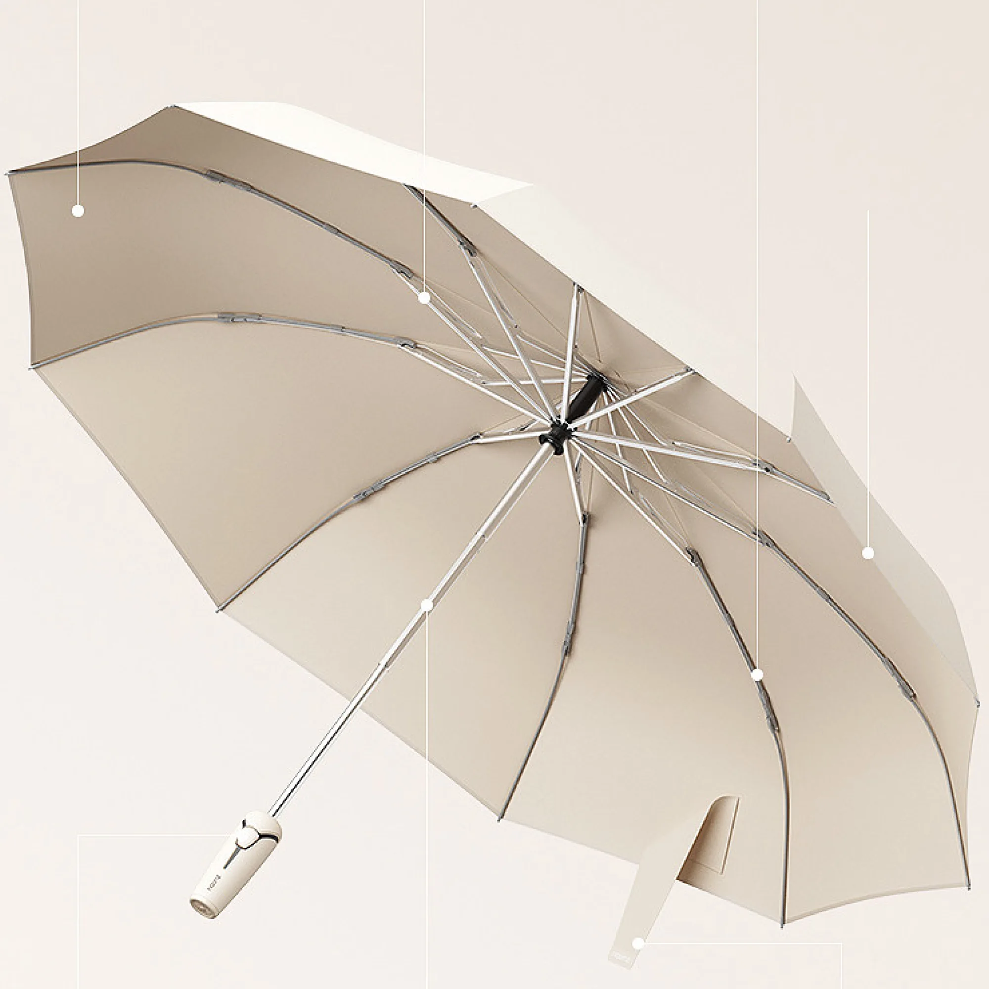 Automatic Reverse-Folding Umbrella with 10 Ribs and Multiple Variants thumbnail 3