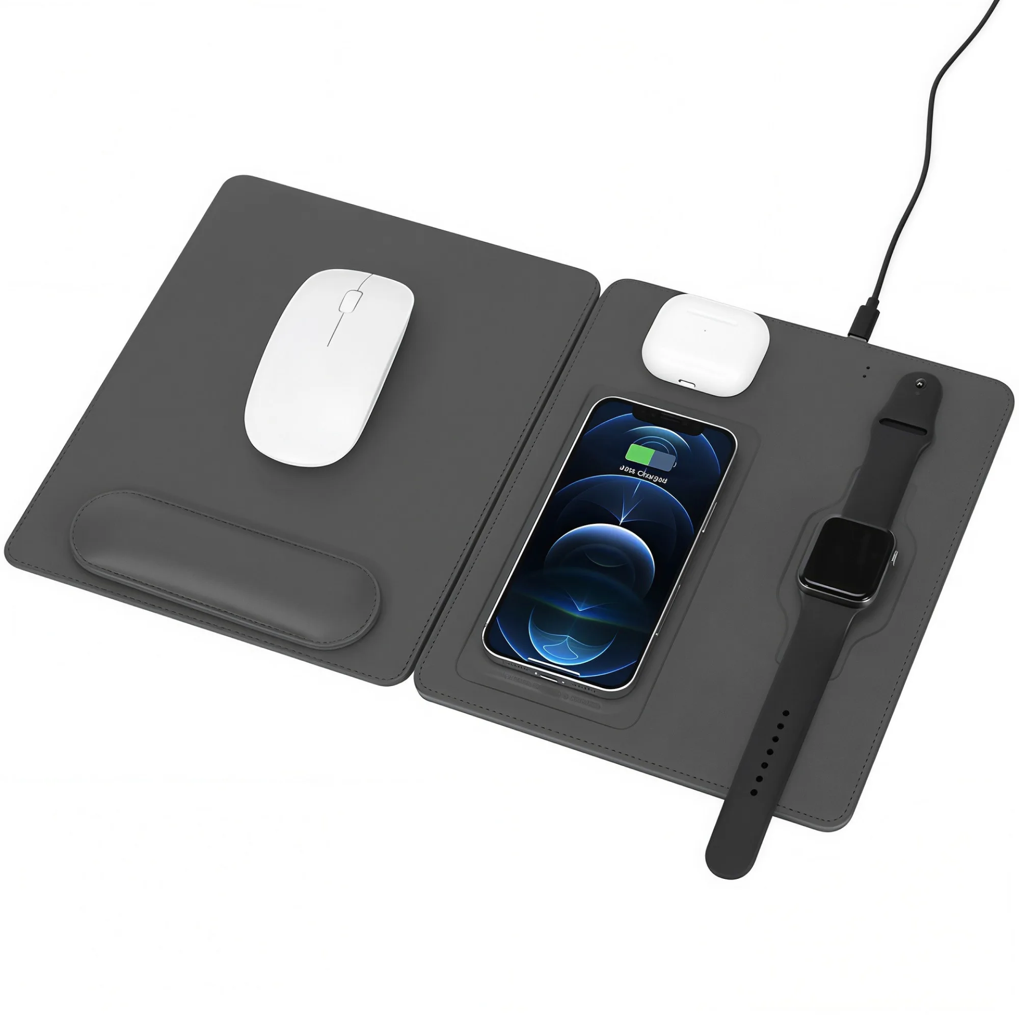 Three-in-One Wireless Charging Mouse Pad with Wrist Rest thumbnail 9