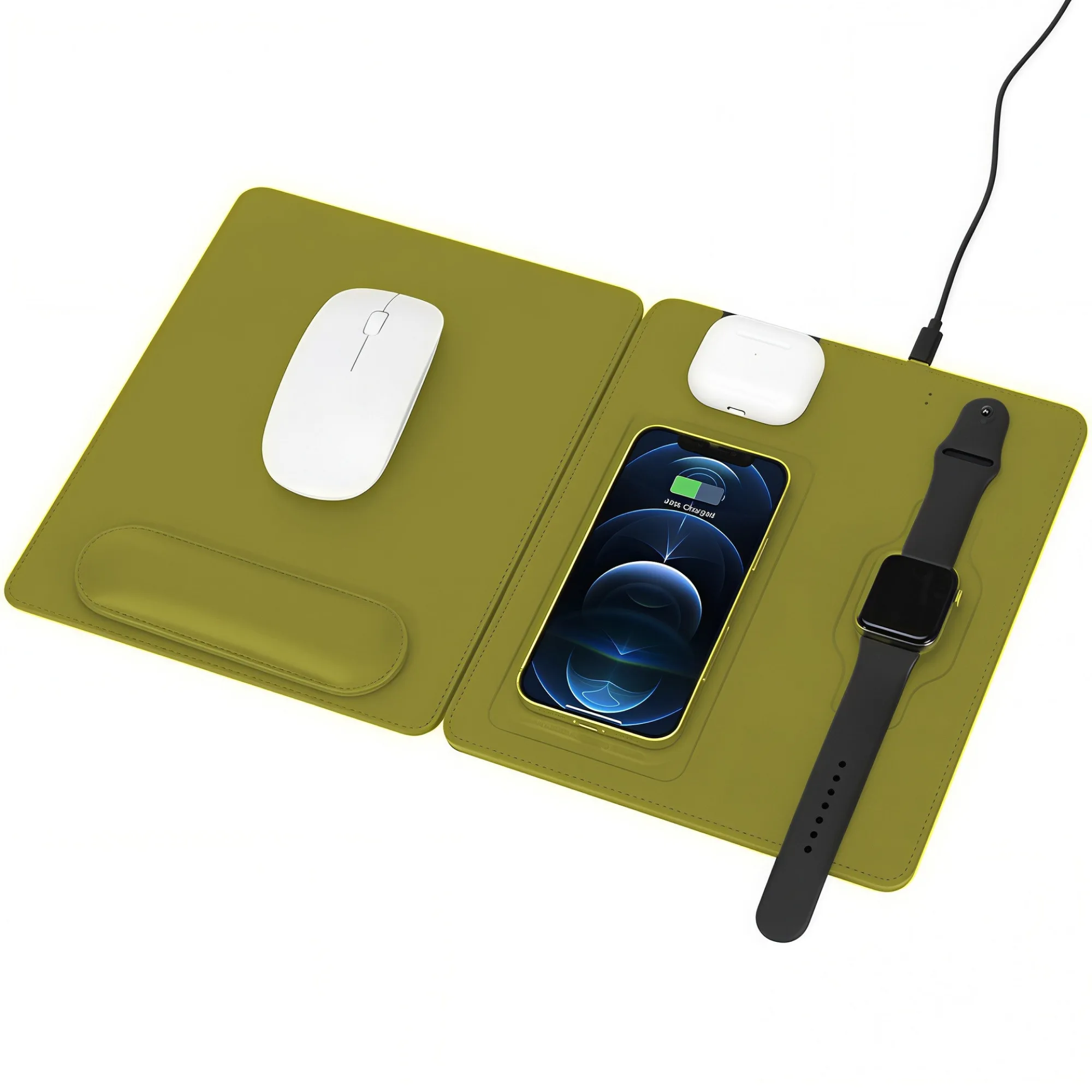 Three-in-One Wireless Charging Mouse Pad with Wrist Rest thumbnail 10