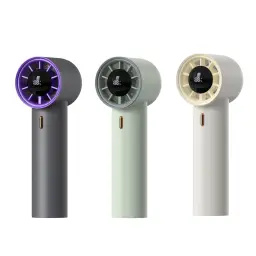 Handheld Turbo Fan with Digital Display, 2000mAh, ABS, Gray/Green/White thumbnail 1
