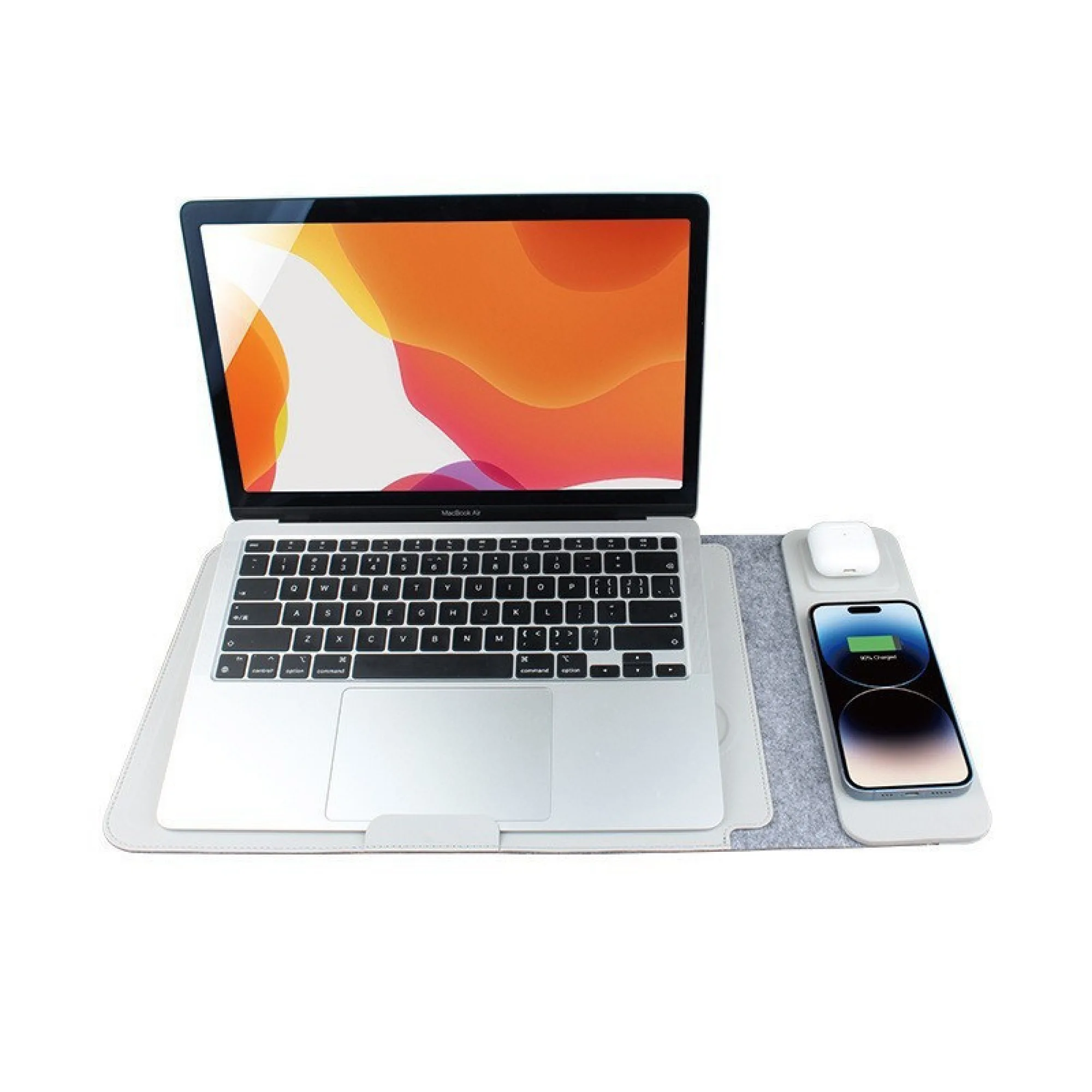 14-Inch Multifunctional Laptop Sleeve with Stand and Wireless Charging thumbnail 3
