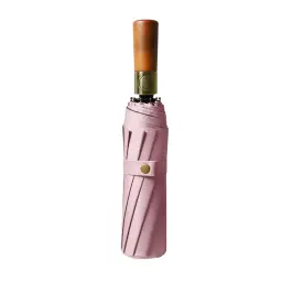 Automatic Three-Fold Umbrella with Wood Handle, 10-Rib and 12-Rib Options thumbnail 8