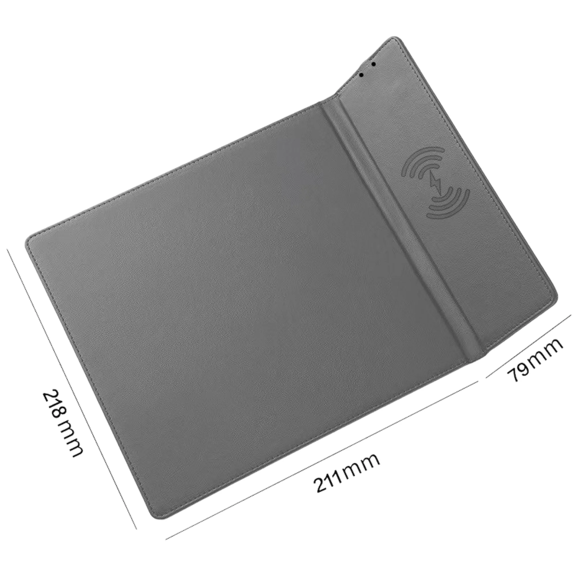Wireless Charging Mouse Pad with Phone Stand, 15W, PU Leather thumbnail 8