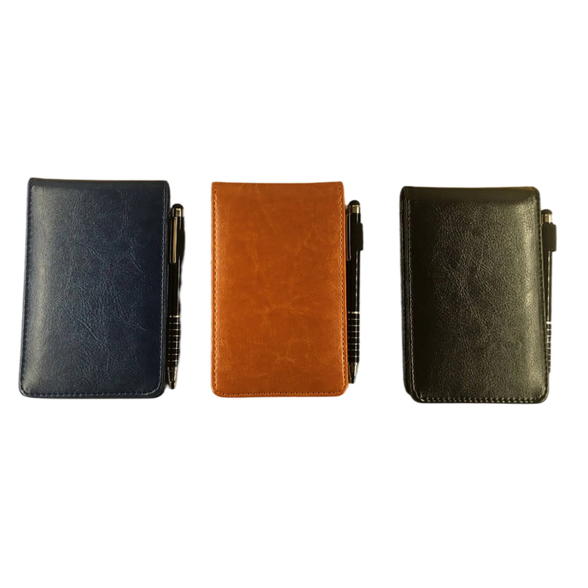 A7 PU Leather Ring-Binder Pocket Notebook with Metal Pen