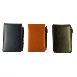 A7 PU Leather Ring-Binder Pocket Notebook with Metal Pen thumbnail 1