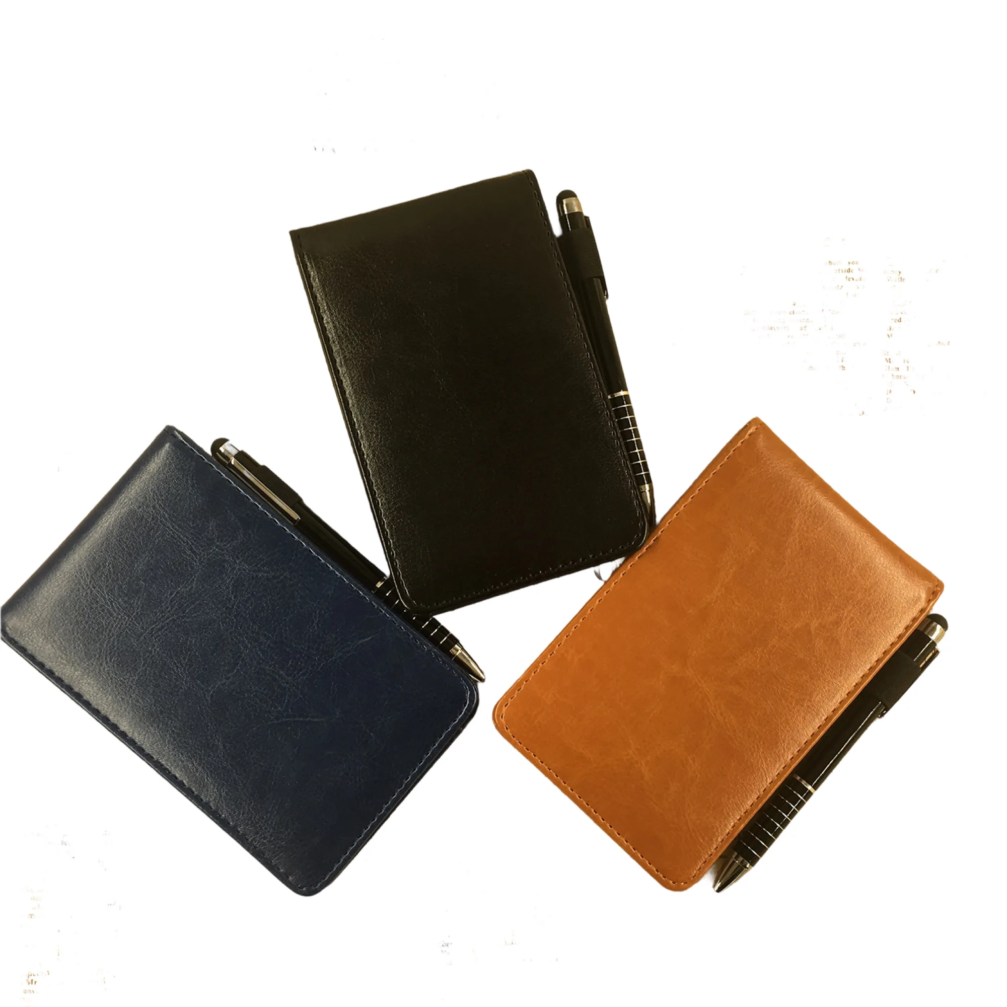 A7 PU Leather Ring-Binder Pocket Notebook with Metal Pen