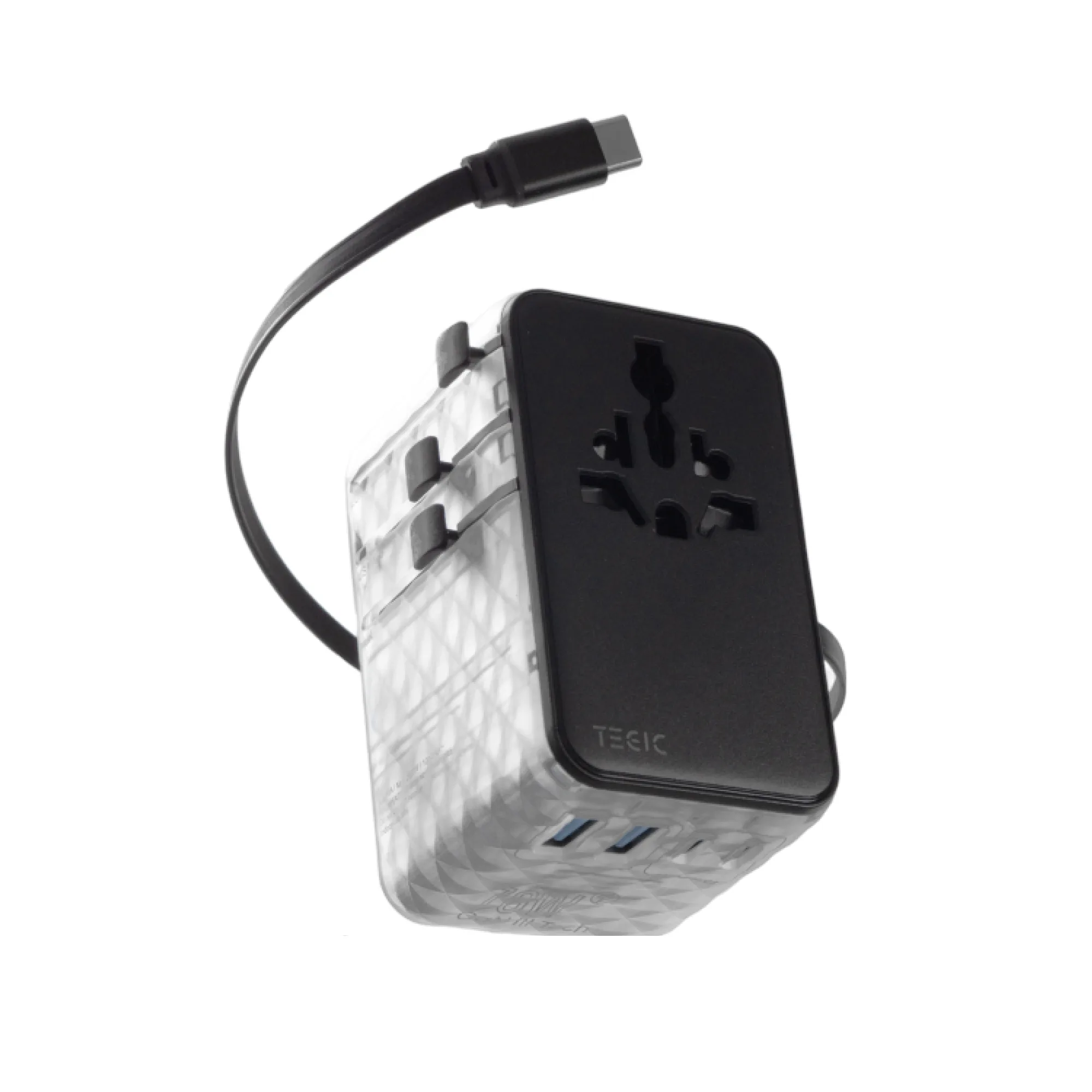 TEGIC 70W Universal Travel Adapter with Retractable Cable thumbnail 2