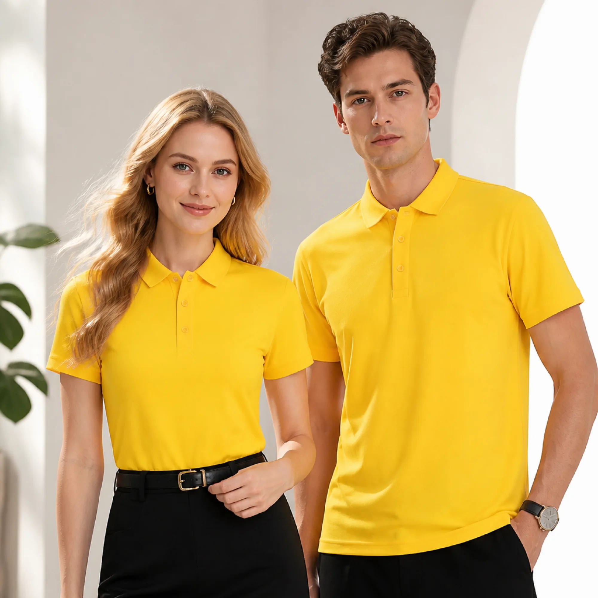 Ice Silk Polo Shirts with Turn-Down Collar, Short Sleeve, Multiple Styles thumbnail 3