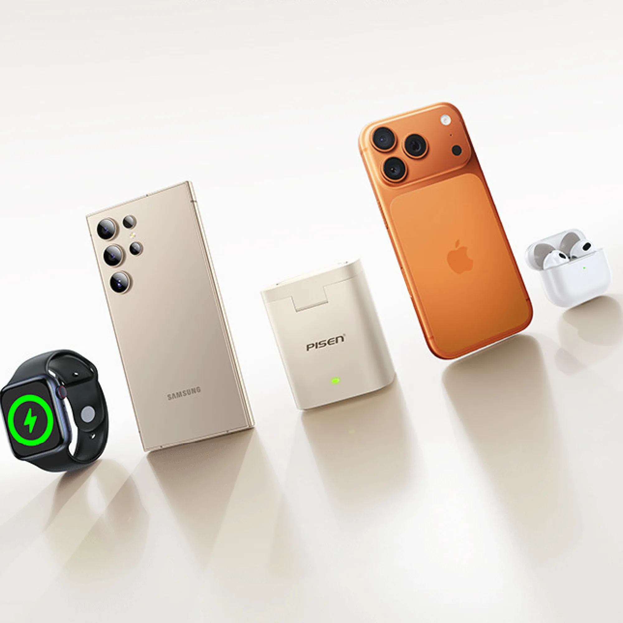 Pisen 3-in-1 Magnetic Wireless Charging Station for Phone, Watch, and Earphones thumbnail 5