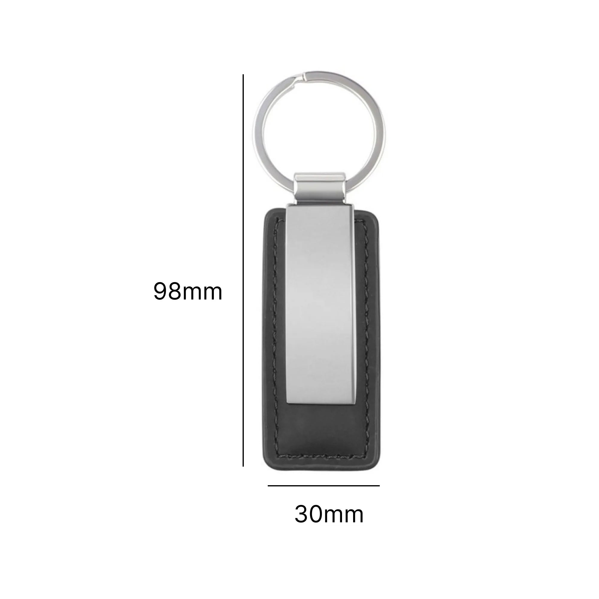 Leather Keychain with Metal Key Ring thumbnail 3