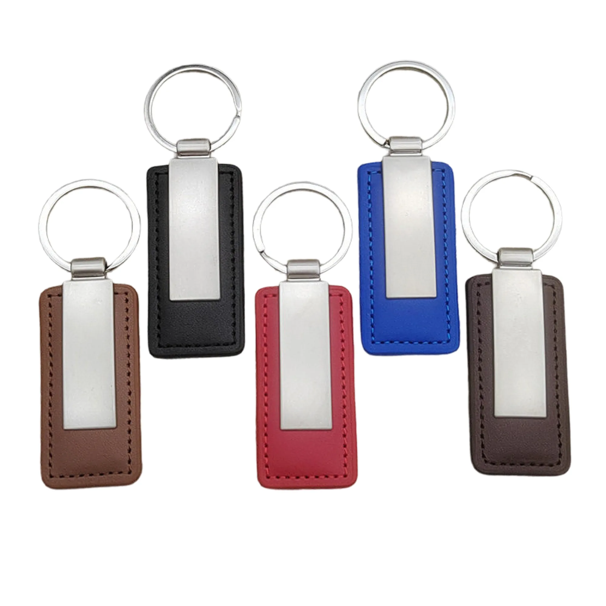 Leather Keychain with Metal Key Ring thumbnail 2