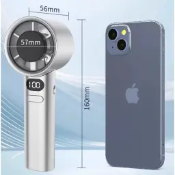 Handheld Bladeless Turbine USB Rechargeable Fan with Digital Display and 120-Level Speed Adjustment thumbnail 5