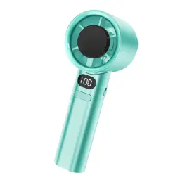 Handheld Bladeless Turbine USB Rechargeable Fan with Digital Display and 120-Level Speed Adjustment thumbnail 9