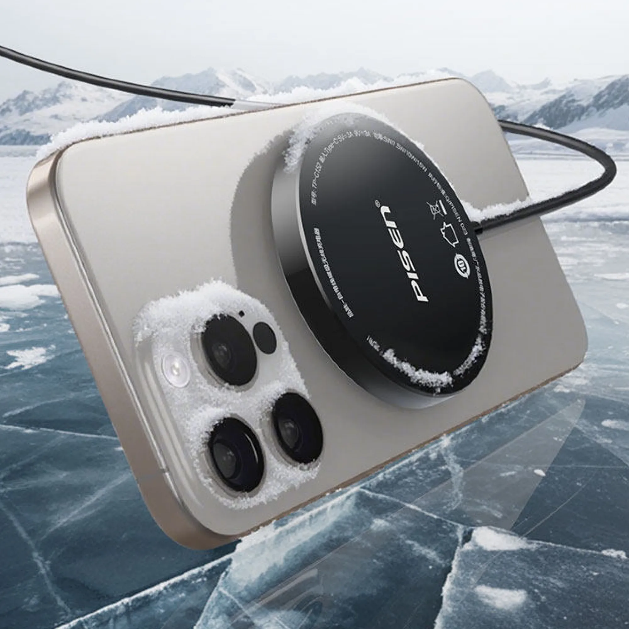 Pisen Magnetic Wireless Charger with Integrated Cable