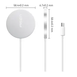Pisen Magnetic Wireless Charger with Integrated Cable thumbnail 6