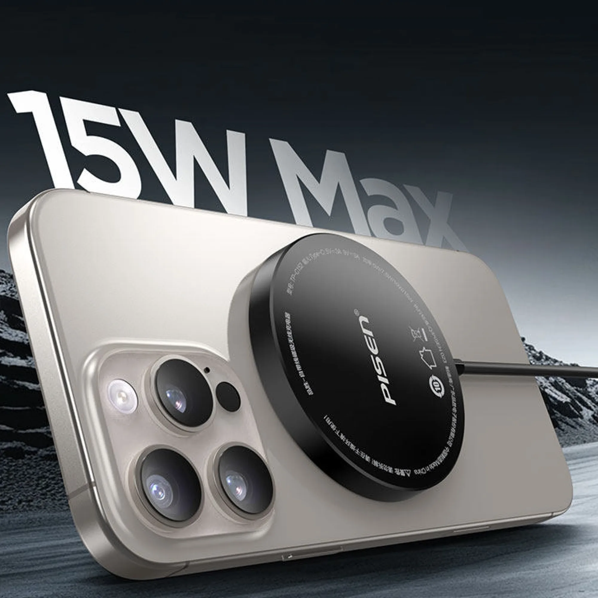 Pisen Magnetic Wireless Charger with Integrated Cable thumbnail 3