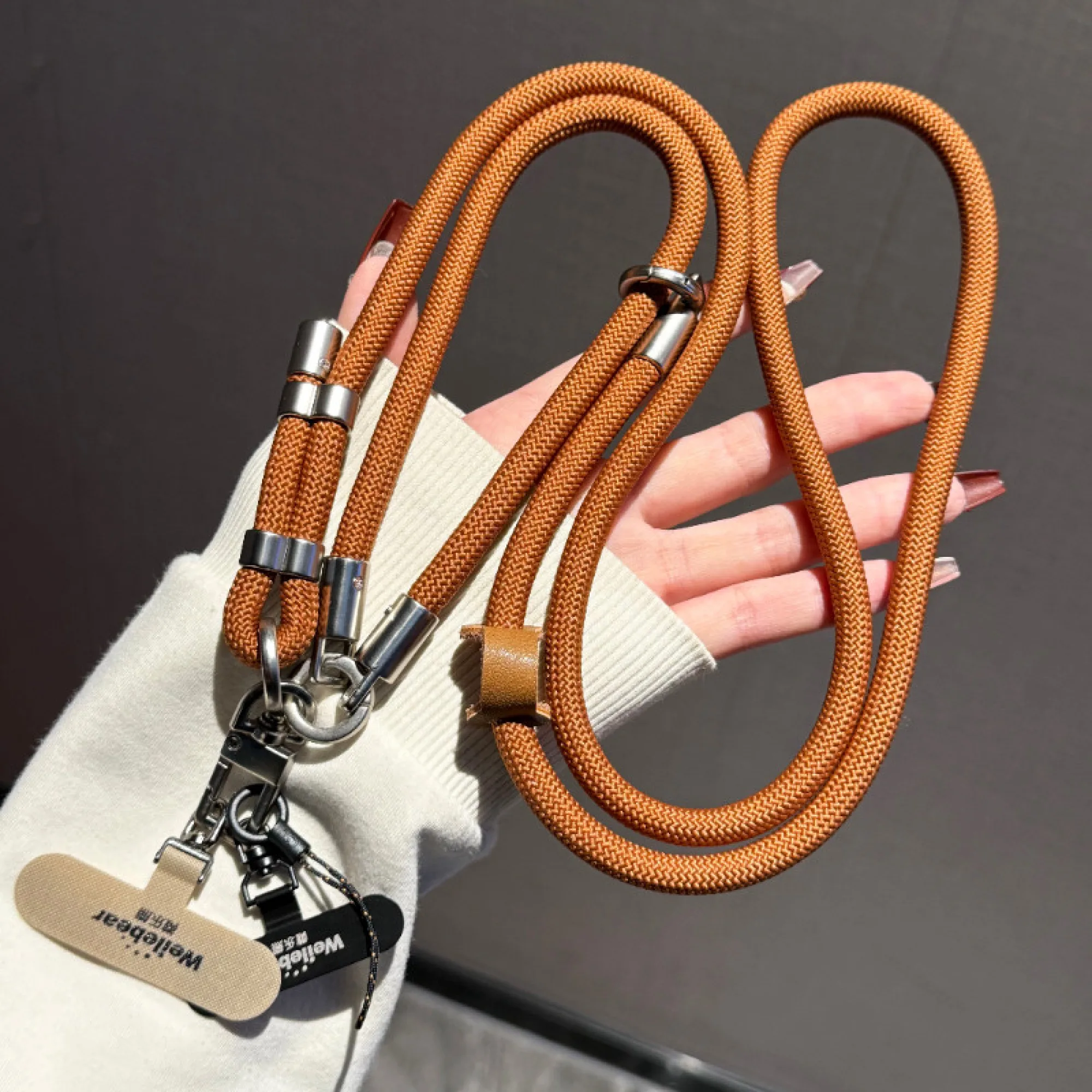 Adjustable Three-Way Phone Lanyard with Detachable Clips