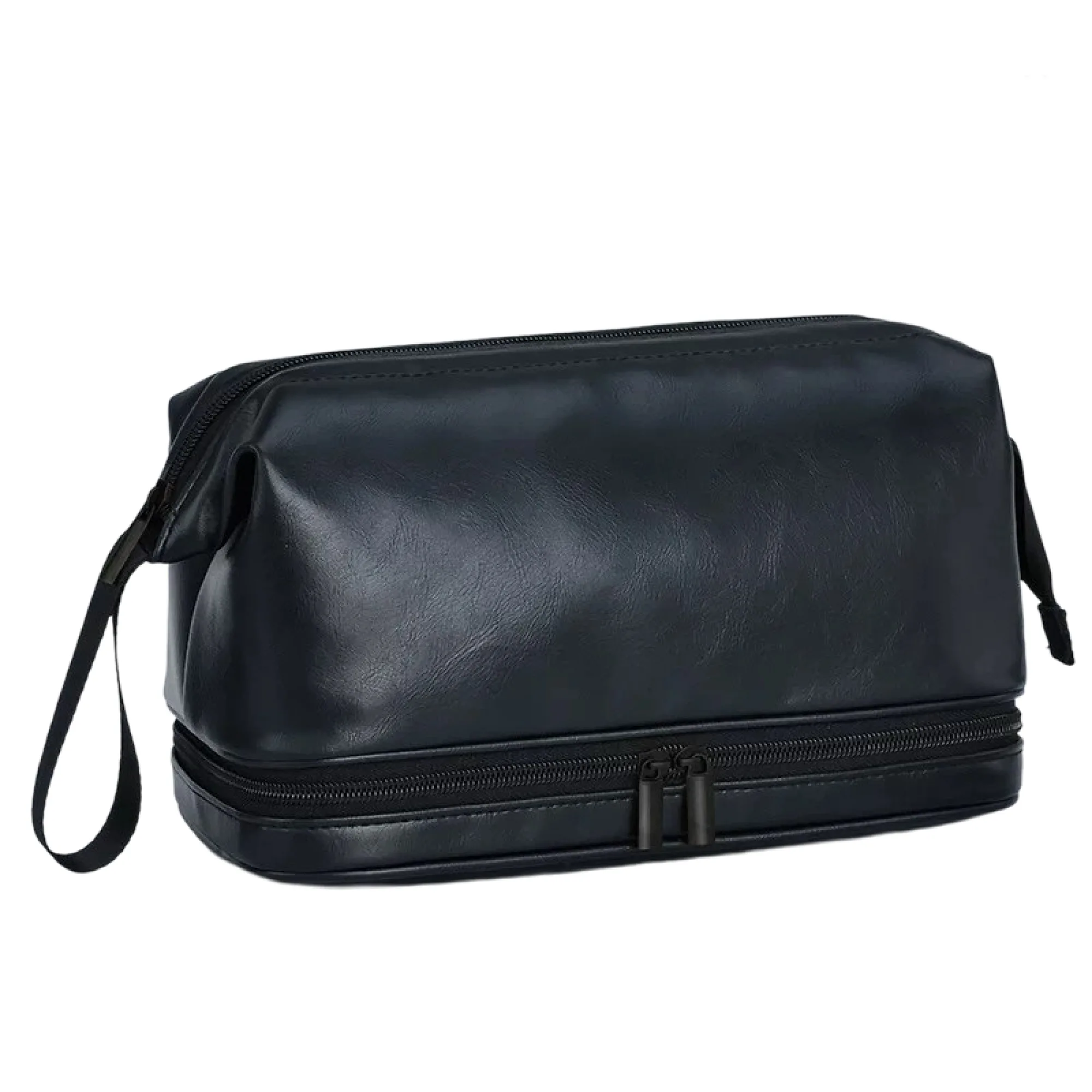 Portable PU Leather Double-Layer Toiletry Bag thumbnail 7