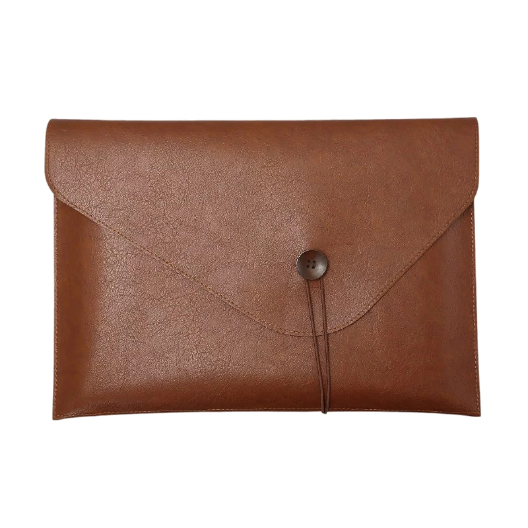 A4 PU Leather Button File Bag