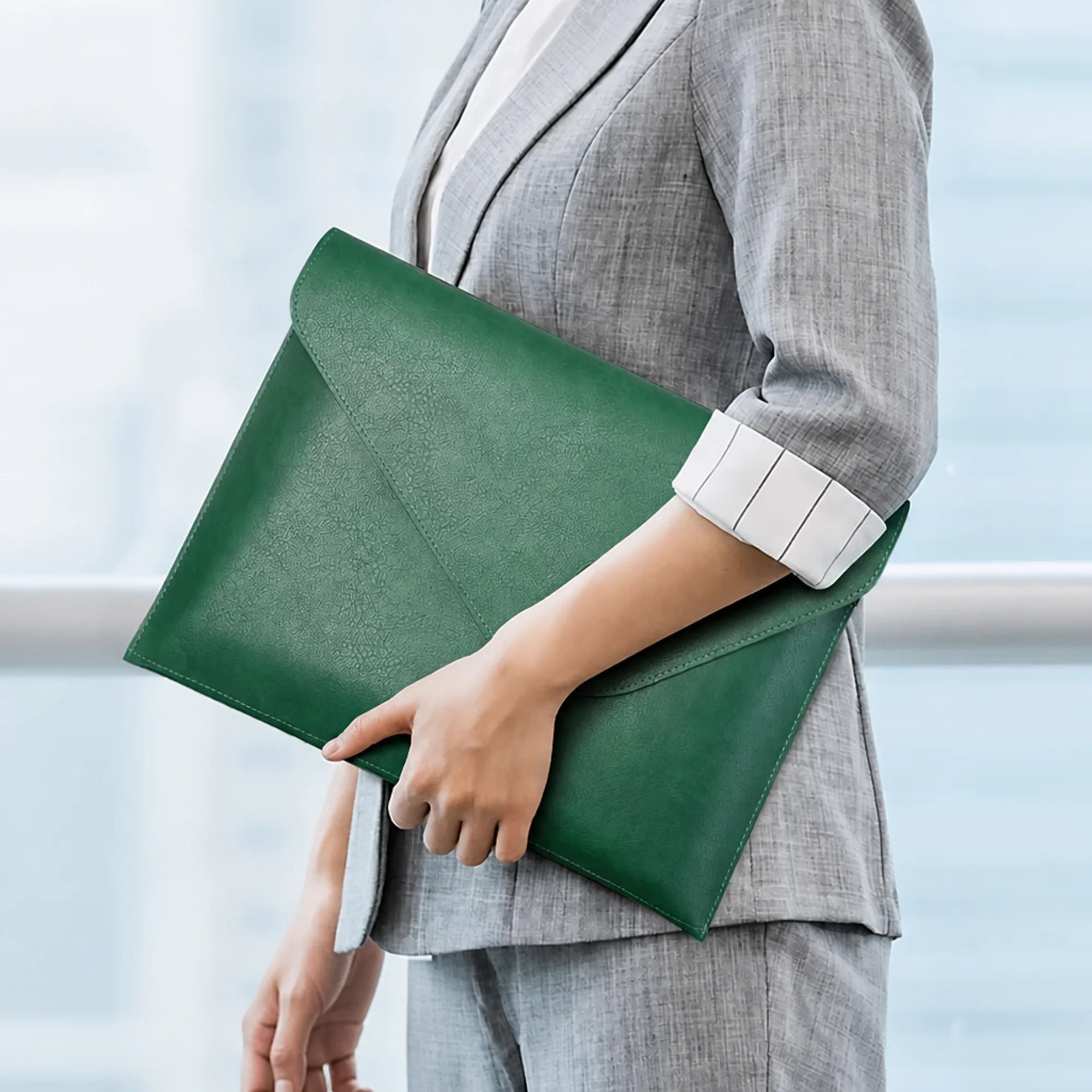 A4 PU Leather Button File Bag thumbnail 3