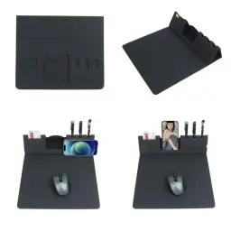 Multifunctional PU Desktop Mouse Pad with 15W Wireless Charger thumbnail 3