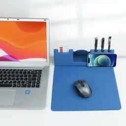 Multifunctional PU Desktop Mouse Pad with 15W Wireless Charger thumbnail 2
