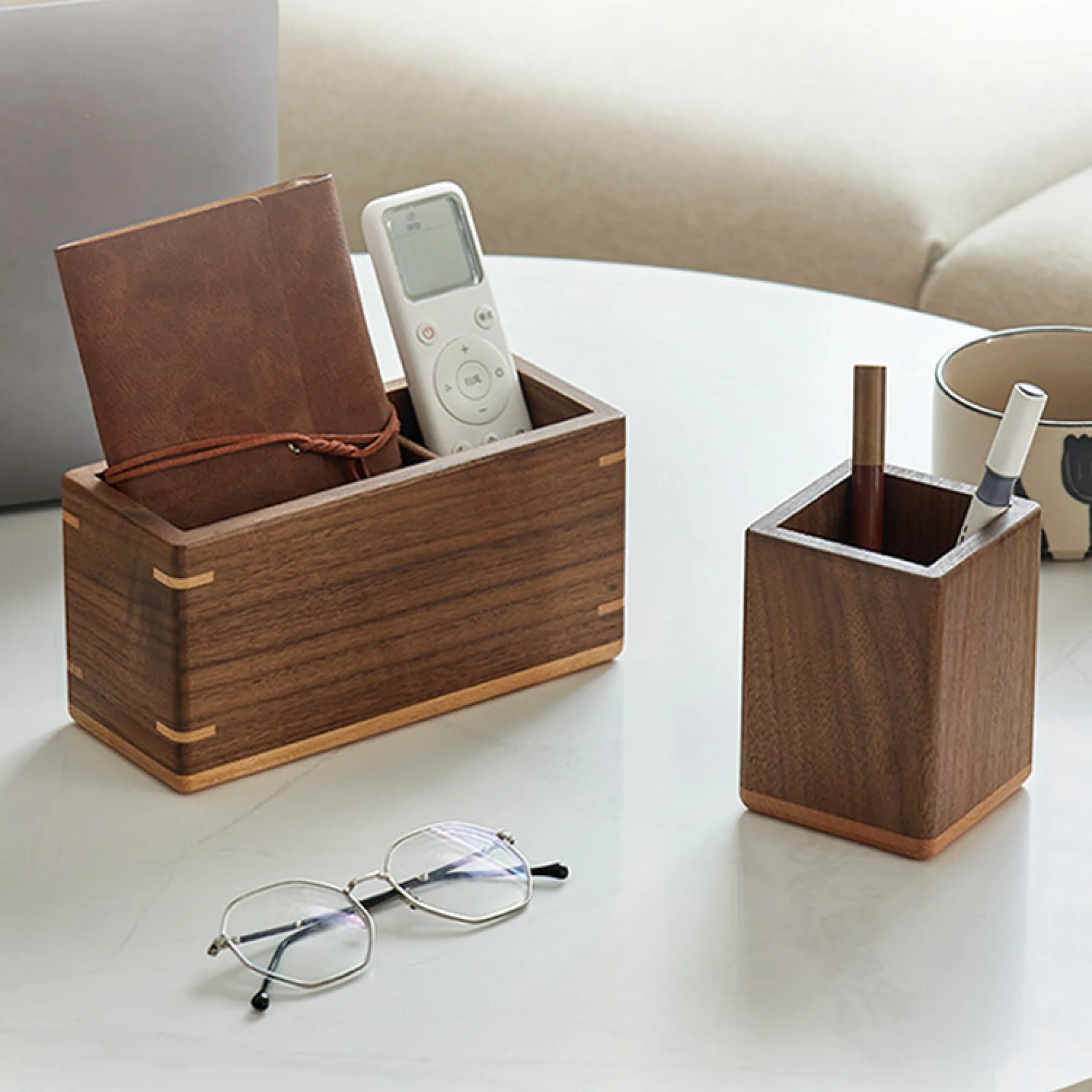 Wooden Pen Holder and Desk Organizer Set thumbnail 2