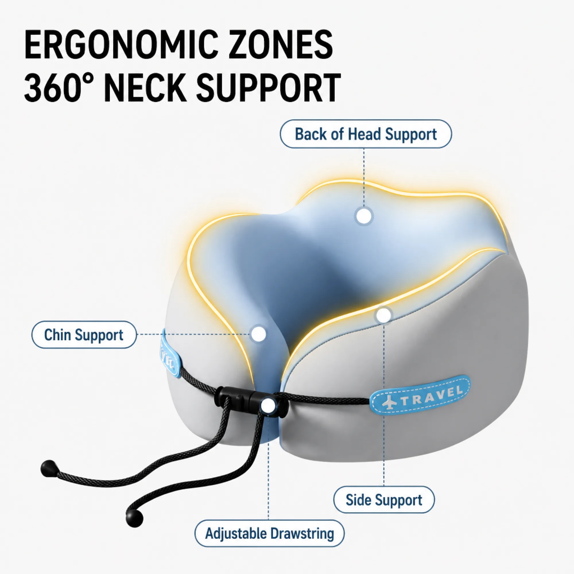 Memory Foam U-Shaped Travel Neck Pillow thumbnail 3