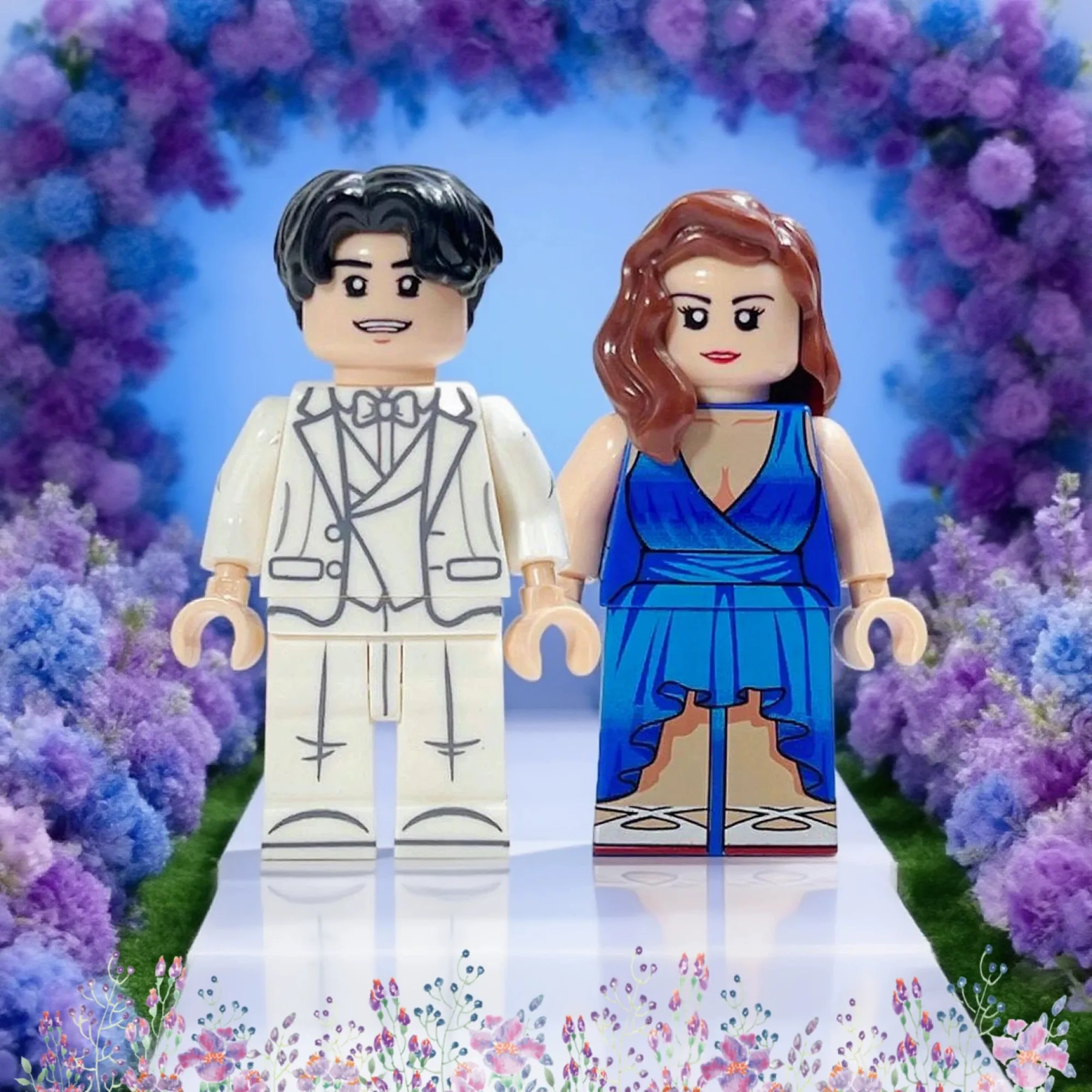 Wedding-Themed Building Block Minifigures and Accessories