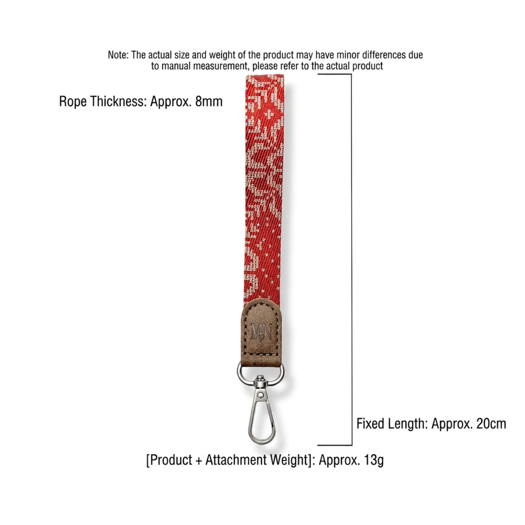 Woven Wrist Lanyard with Leather Patch and Alloy Clasp thumbnail 5