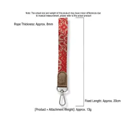 Woven Wrist Lanyard with Leather Patch and Alloy Clasp thumbnail 5