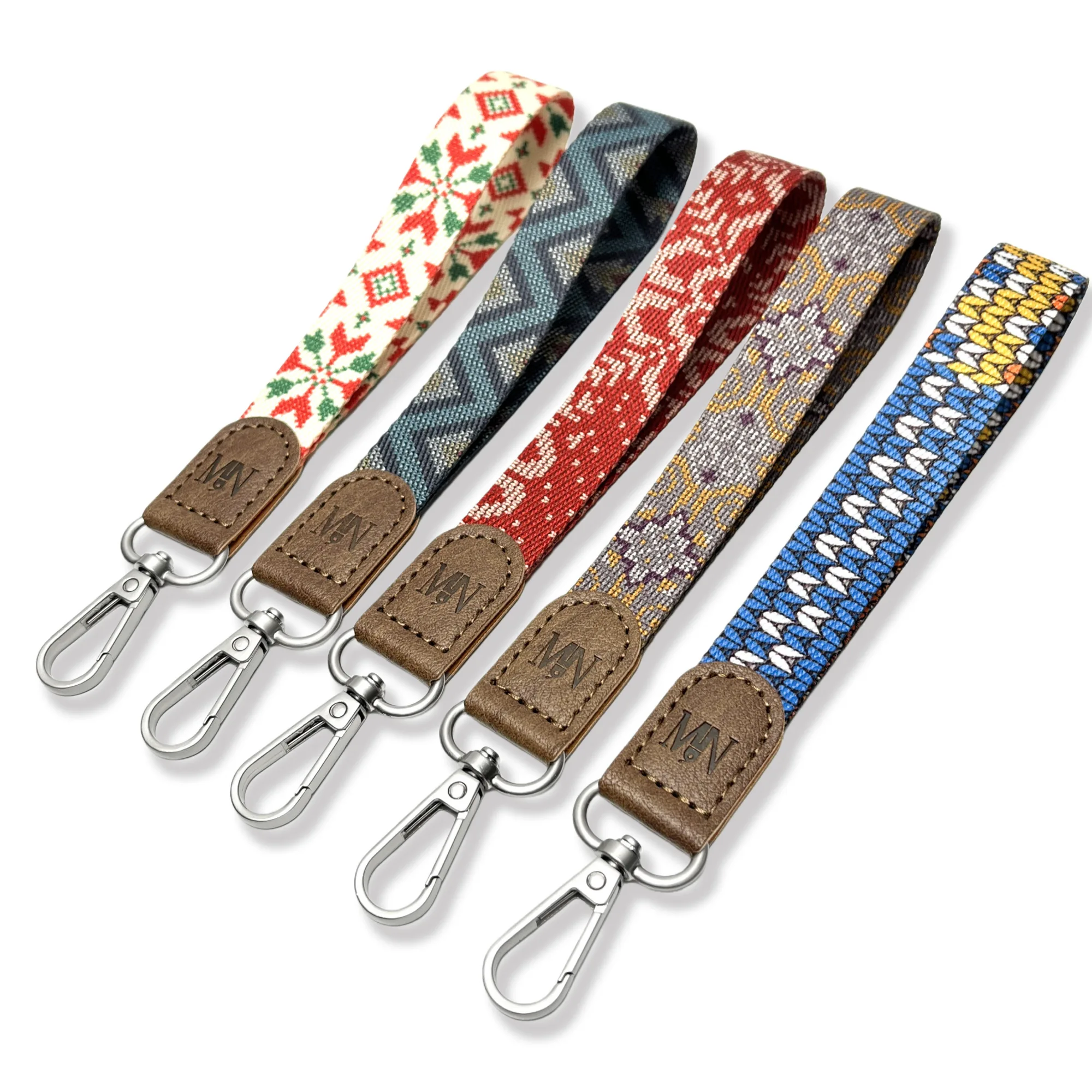 Woven Wrist Lanyard with Leather Patch and Alloy Clasp thumbnail 3