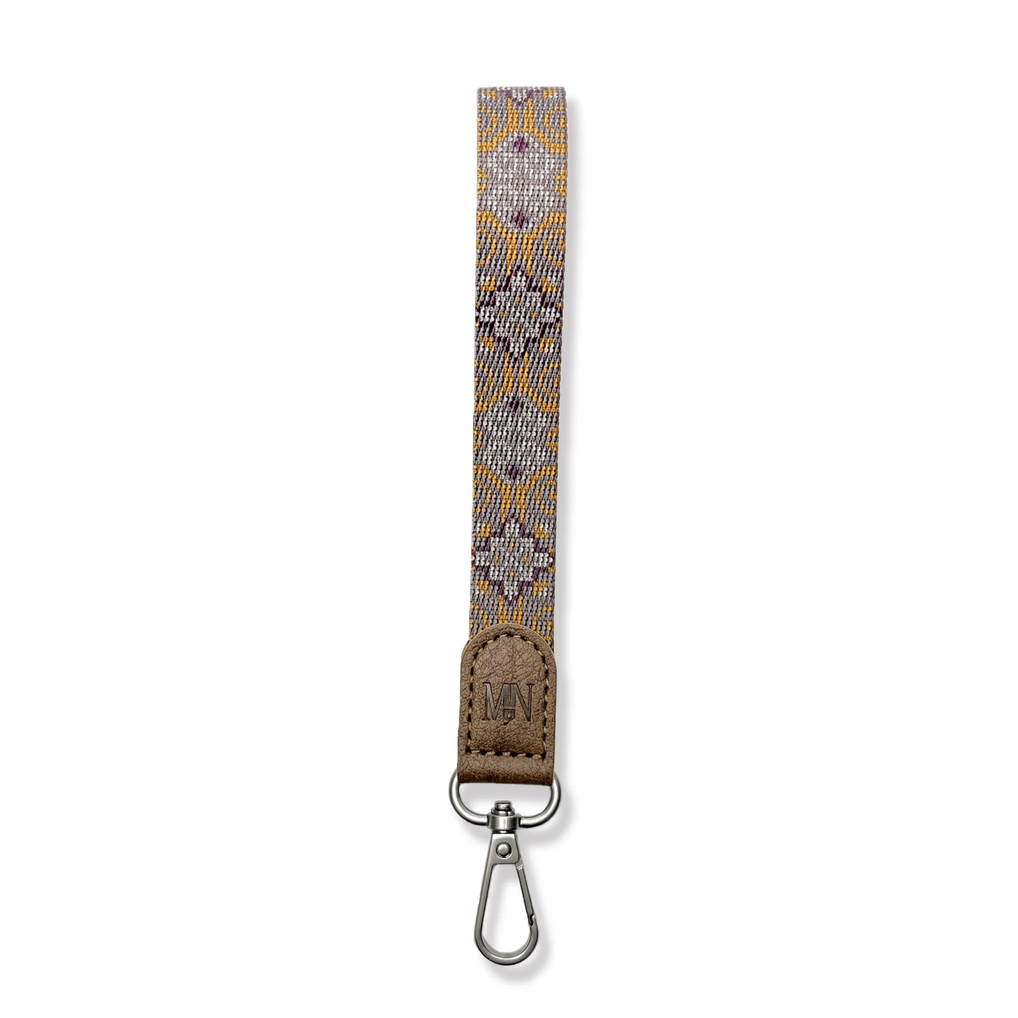 Woven Wrist Lanyard with Leather Patch and Alloy Clasp thumbnail 8