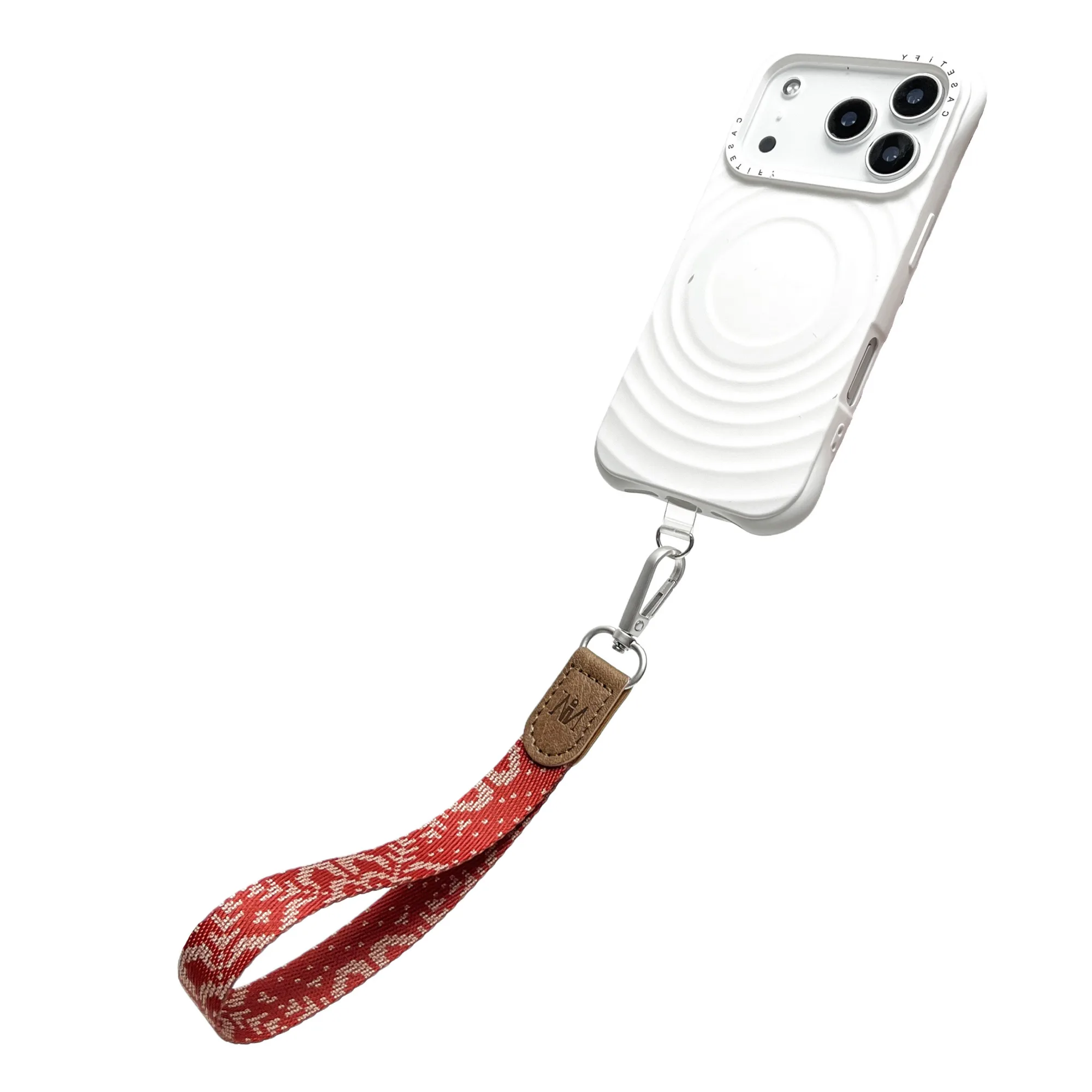 Woven Wrist Lanyard with Leather Patch and Alloy Clasp thumbnail 4