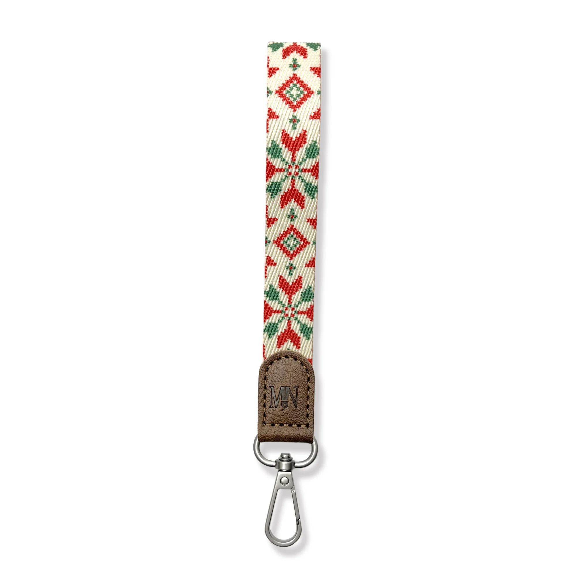 Woven Wrist Lanyard with Leather Patch and Alloy Clasp thumbnail 9