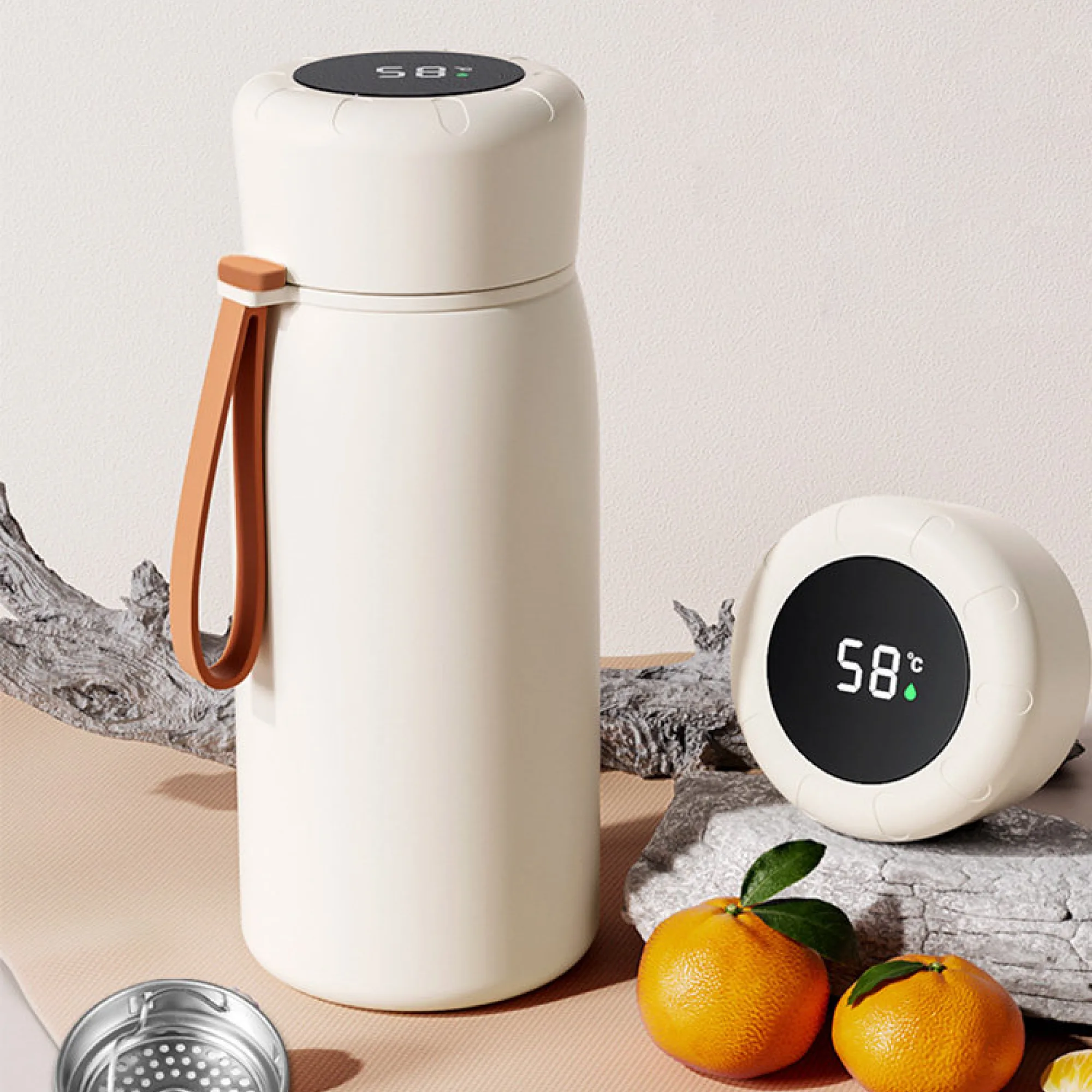 Insulated Stainless Steel Tumbler with Temperature Display, 400ml thumbnail 2