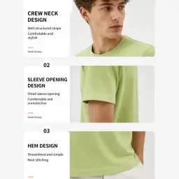 Unisex Short-Sleeve Round Neck Pullover T-Shirt with Multiple Fabric Blends thumbnail 4