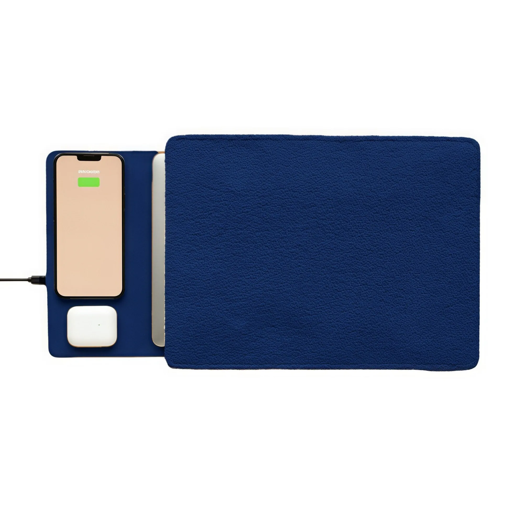 Plush Fabric Laptop Sleeve with 15W Wireless Charging — View 1