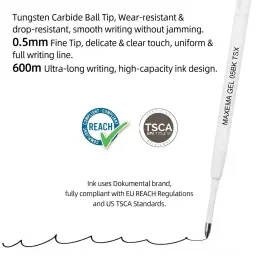 Bay-1 Retractable Gel Ink Pen, 0.5mm Bullet Tip, Black Ink thumbnail 5