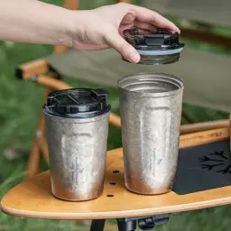 Pure Titanium Insulated Coffee Cup with Lid thumbnail 2