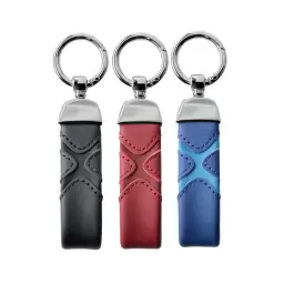 Italian Cowhide Leather Key Chain with Horseshoe Buckle and Key Ring thumbnail 1